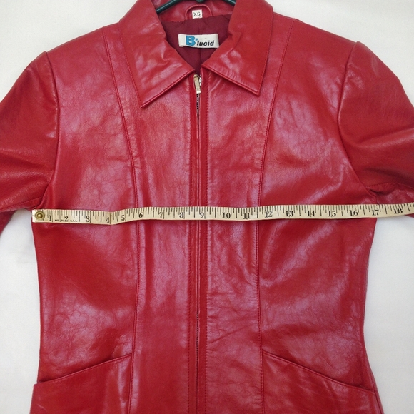 Vintage B*Lucid red leather jacket NWOT - Picture 12 of 12